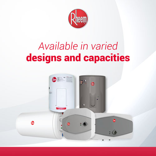 Storage water heater in various designs and sizes