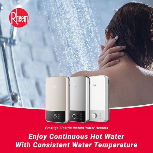 Rheem’s prestige instant water heaters collection