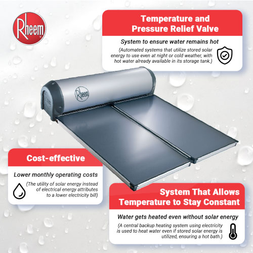 A brochure which describe the advantages of Rheem solar water heaters