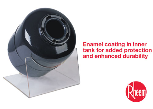 An illustration showing enamel coating in inner tank