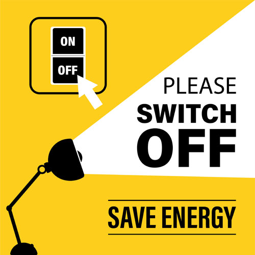 A banner to invite people to save energy