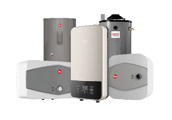 Rheem collection of water heaters